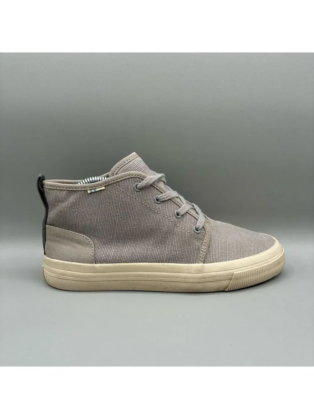 Toms Carlo Mid Big Lifestyle High Top Sneakers Youth 3.5 Gray Lace Up 10015286